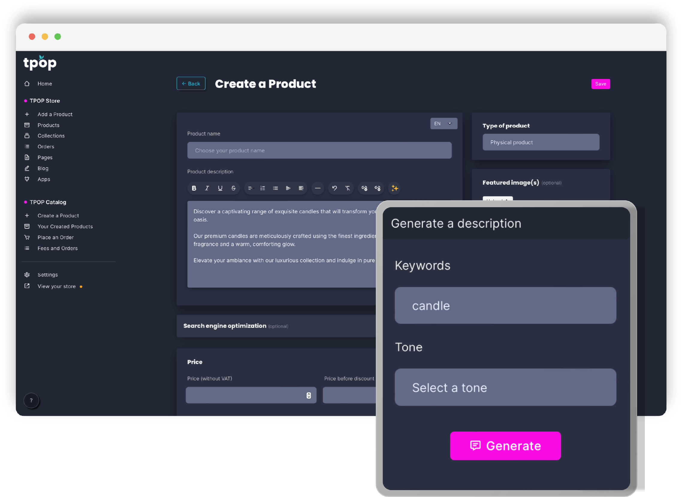 Un générateur de description.